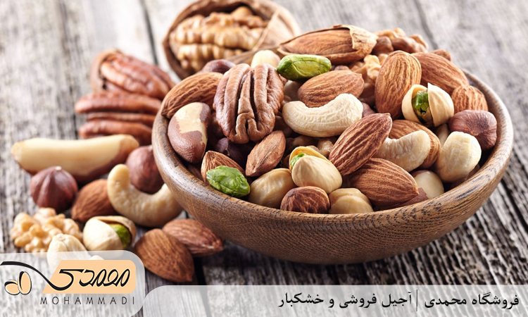 میزان پروتئین انواع آجیل‌ها (در ۱۰۰ گرم)